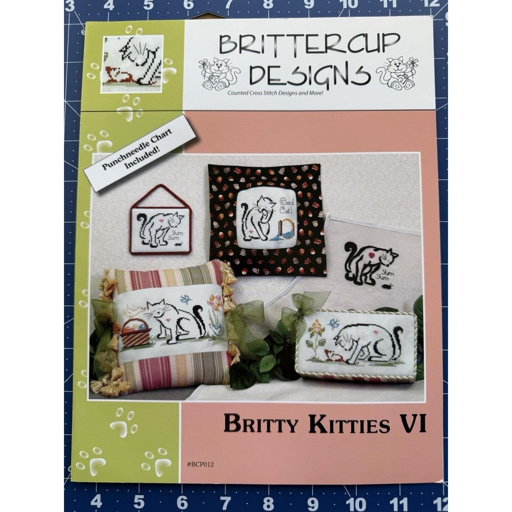 Brittercup Designs Britty Kitties VI‎ Cross Stitch Leaflet 4 Designs